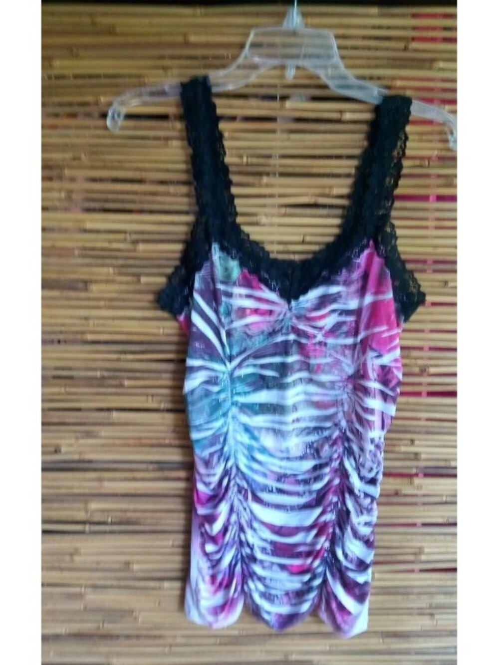 Pinkeli M Tie Dye Ruched Tank Top